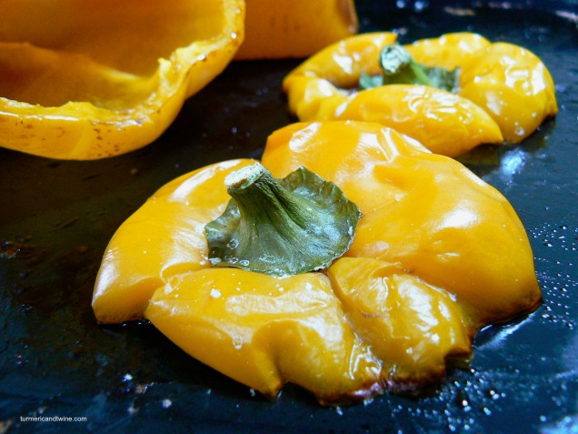 Roasted yellow peppers